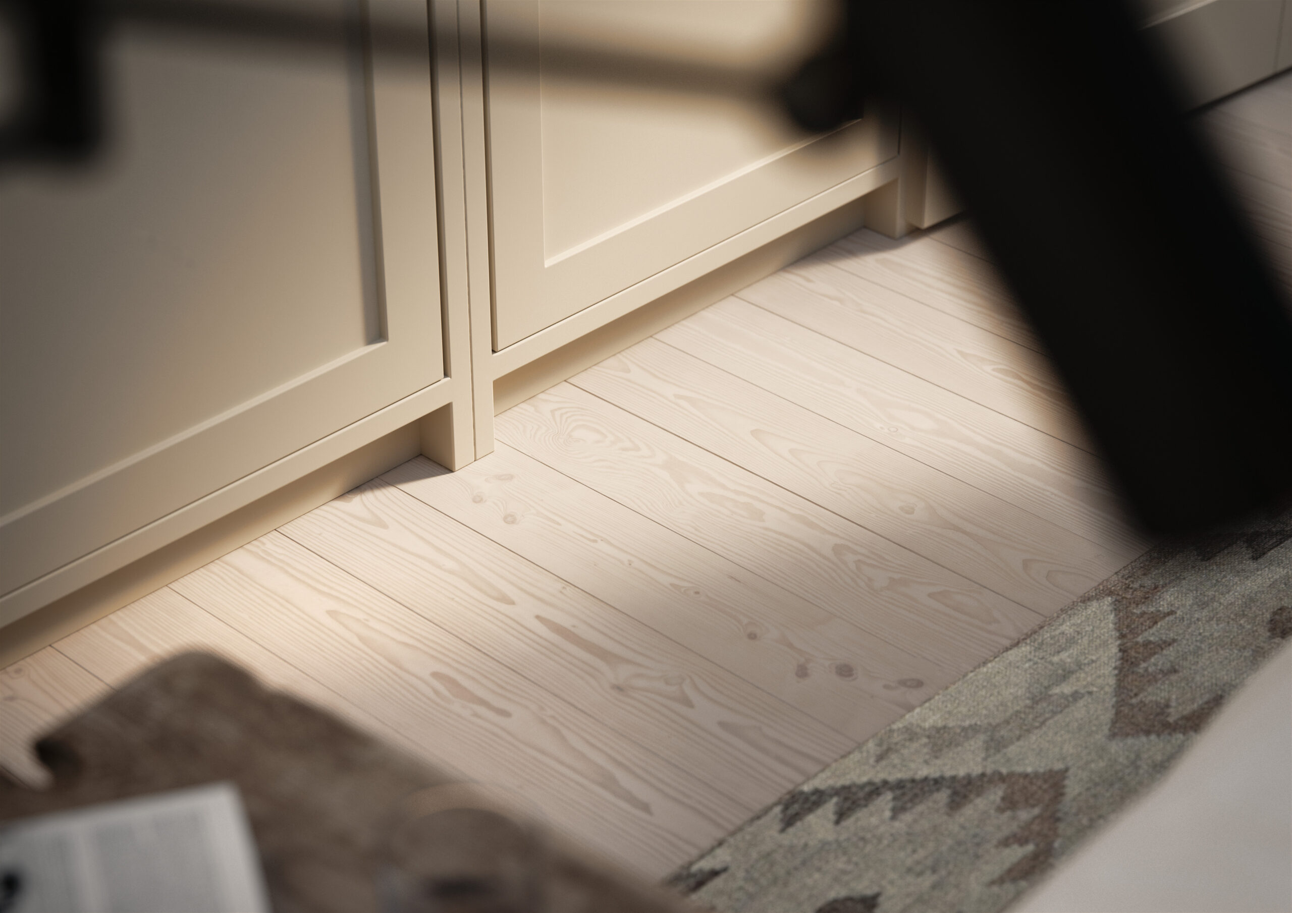 Detaljbild på snickerier i kök