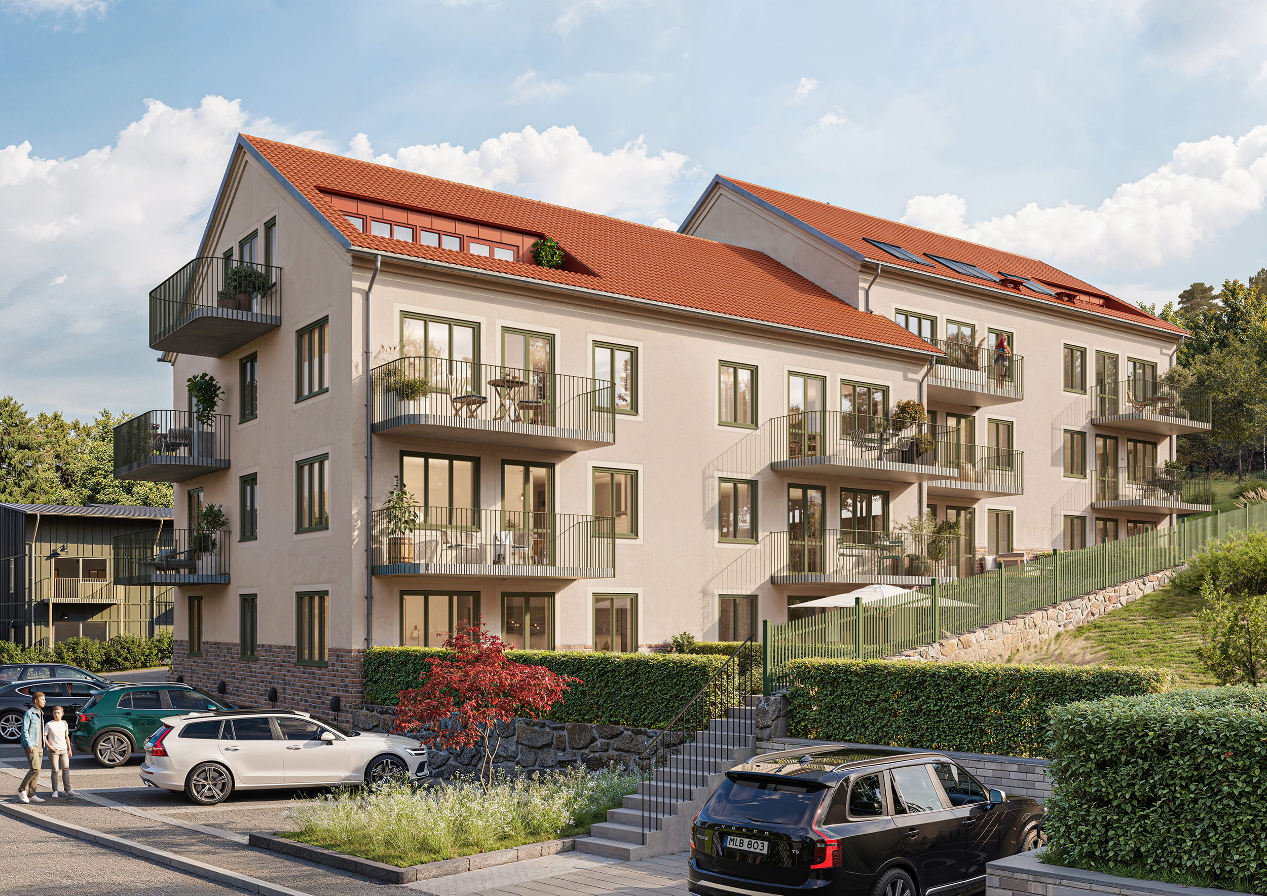 Gatuvy från Brf Skogshyddan