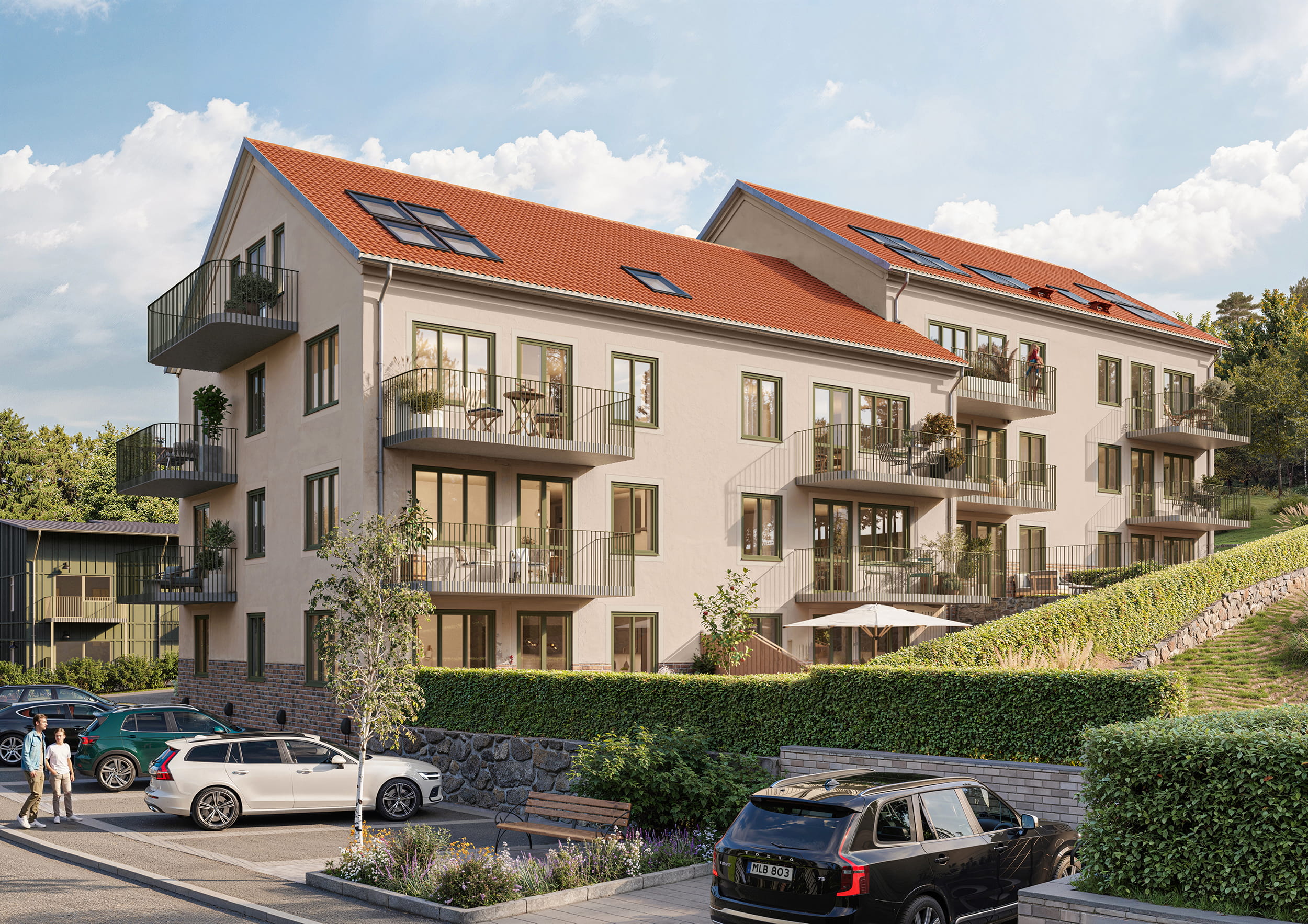 Gatuvy från Brf Skogshyddan
